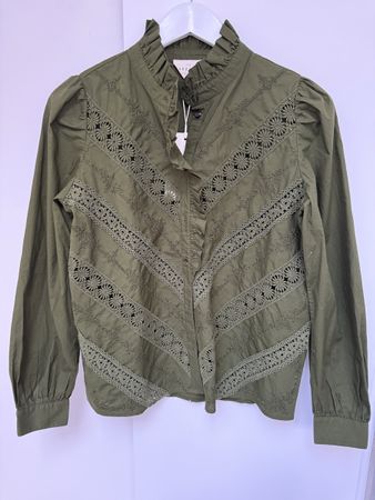 Sezane Chemise Lou bluse khaki Gr. 38 neu 