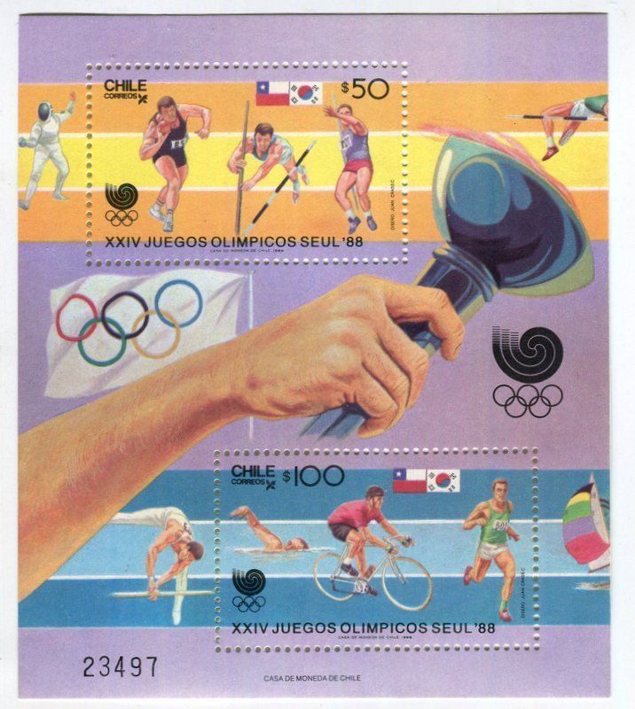 Tous les timbres: Block "Olympische Spiele". Chile – Neuf avec emballage d'origine à Basel par Butsch5