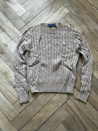 Polo Ralph Lauren Pullover Zopfmuster beige Grösse M neu