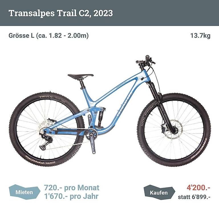 Biciclette: Transalpes Trail C2 (2023), Grösse L – Usato da Zürich venduto da Testo 1