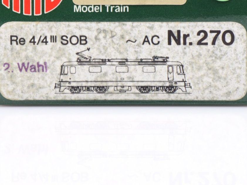 Hag Modellini di ferrovie: Hag 270 SOB Re 4/4"' AC, H0 – Usato da Ried (Muotathal) venduto da Modellbahn.swiss 4