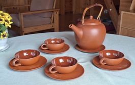 Teeservice, Poterie Neuchâteloise, Ton, 5-teilig