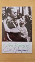 Curd Jürgens / Eva Bartok, Original Autogramm auf Foto