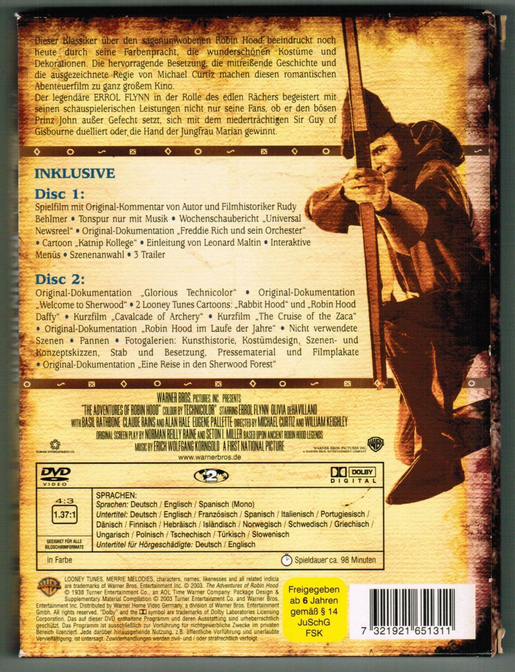 Tutti i DVDs: DVD: Die Abenteuer des Robin Hood – Usato da Basel venduto da sakartvelo 1