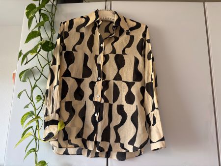 MASSIM DUTTI Bluse mit abstraktem Muster Gr. 34