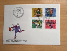 Pro Juventute 1990 Ersttagsbrief mit Sondermarken