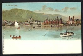 Litho Künzli Nr. 5013: Zürich, Dampfer