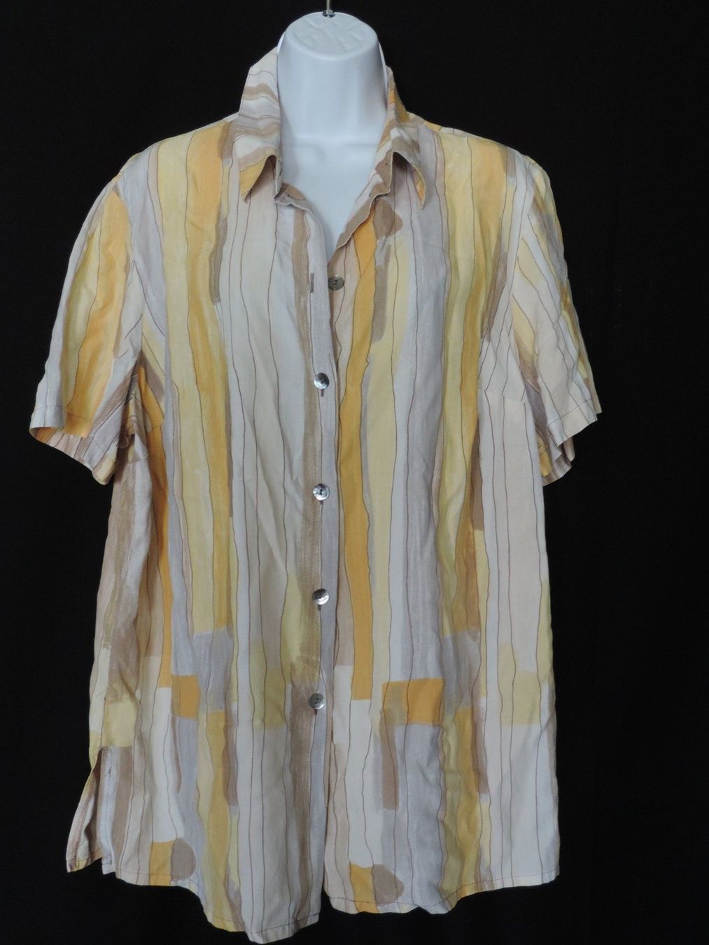 Blusen: chemise rayures jaune orange gris – Gebraucht aus Genève von Axelle333 3