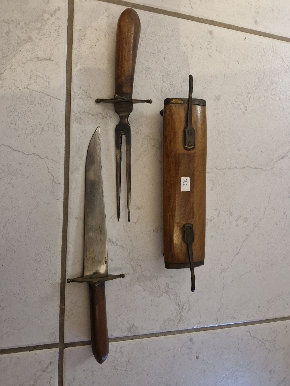 Posate: Antikes Set: Messer und Gabel mit Holzgriff – Usato da Gossau ZH venduto da jak_8pdw 3