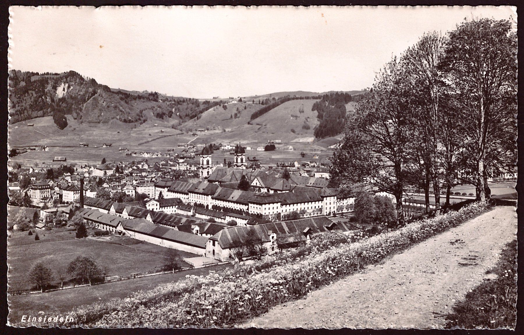 Cartoline postali: AK Einsiedeln, ca. 1939 – Usato da Wittenwil venduto da Khunruedi