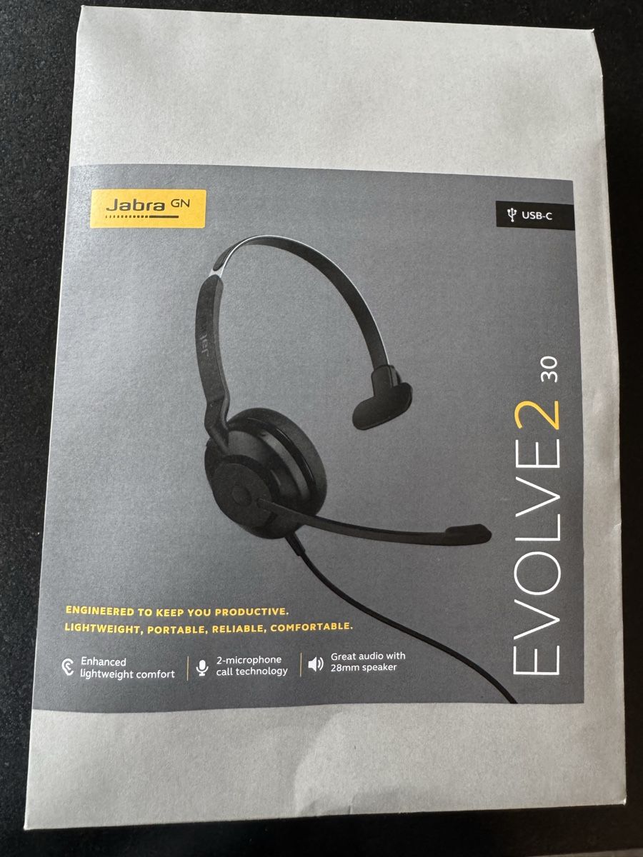 Jabra Cuffie: Jabra Evolve2 30 USB-C Mono Headset – Nuovo e nell'imballaggio originale da Berneck venduto da Koenner.J