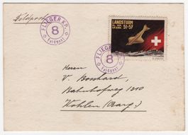 Soldatenmarke vom LANDSTURM FL.KP. 51-57 auf Karte