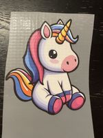 Bügelbild DTF 12.5x15cm Süsses Einhorn unicorn