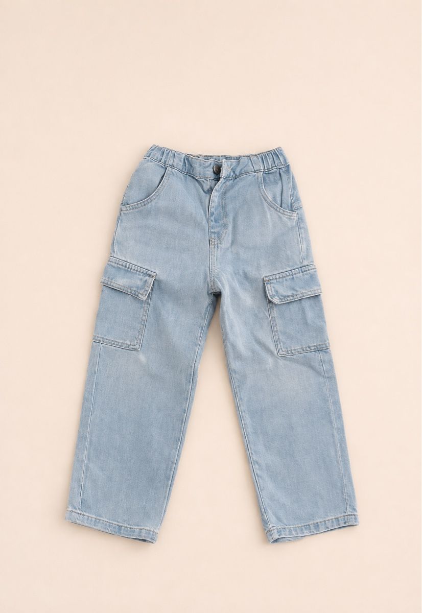 Jeans: JEAN CARGO BLEU CLAIR POUR ENFANT – Nuovo (secondo la descrizione) da Lausanne venduto da mar_6snp 1