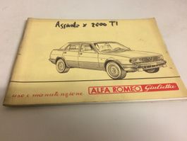 ALFA ROMEO GIULIETTA LIBRETTO USO E MANUTENZIONE 07/82