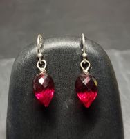 Boucles d'oreilles Argent et cristal rouge