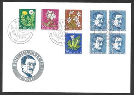 FDC Pro Juventute Serie 1960 J183 - J187 ET Bern 1.12.1960