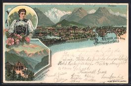 Litho Interlaken, Heimwehfluh, Frau in T