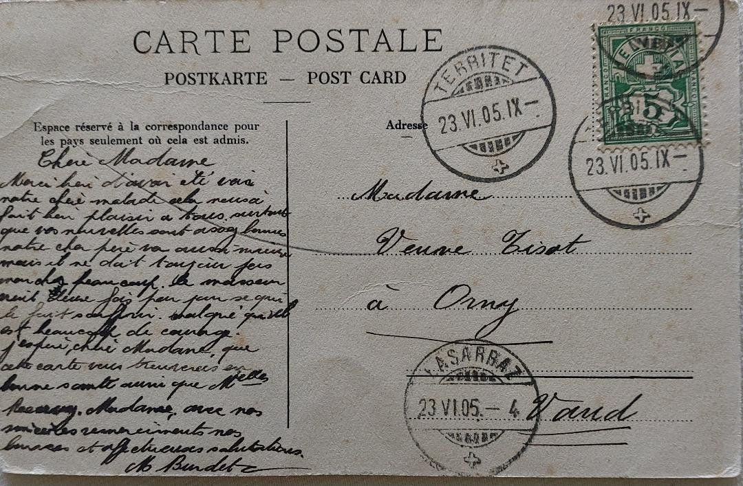 Cartoline postali: LAC LÉMAN  - Chillon - 1905 – Usato da Delémont venduto da Domdom1 1