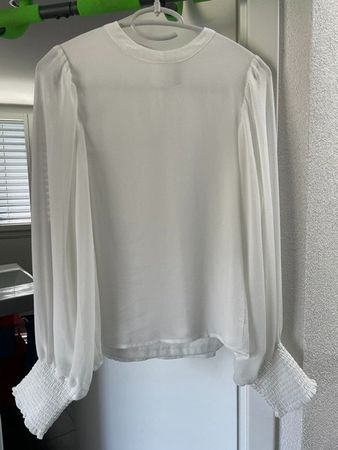 Bluse langarm weiss, Grösse S