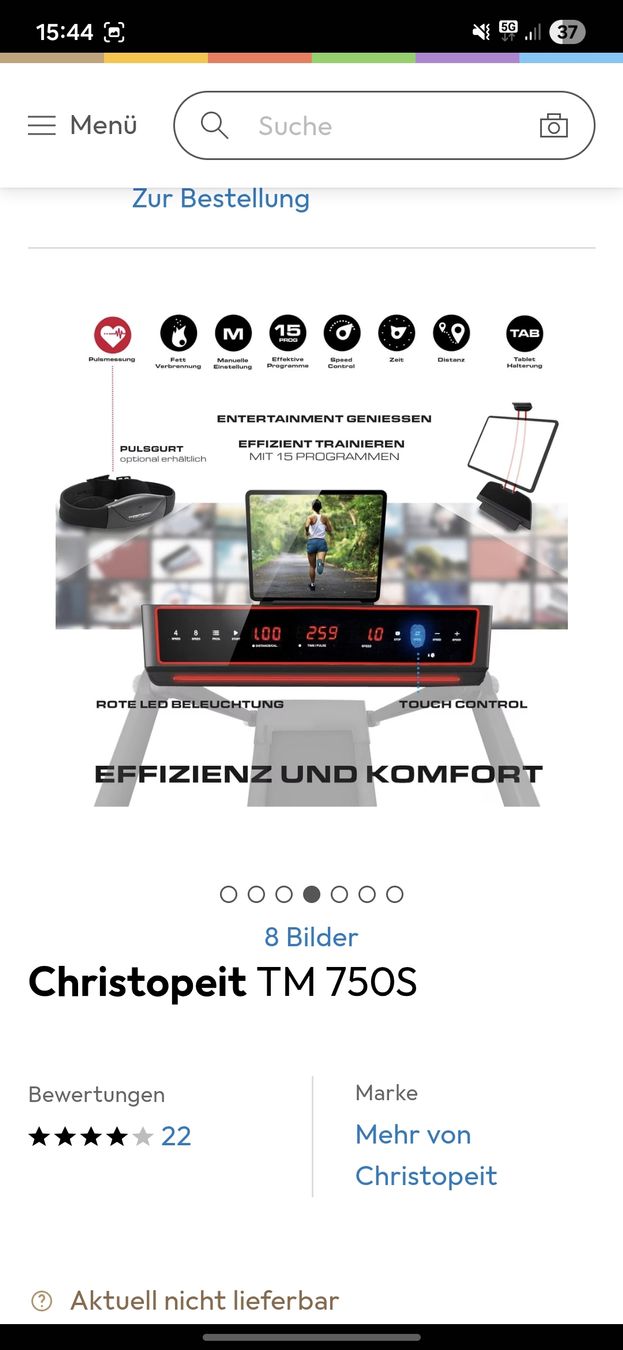 Hometrainer: Christopeit Laufband TM750S – Usato da Kaltbrunn venduto da CYR_GMU 4