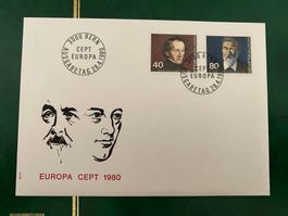 Ersttagsbrief Schweiz Europa CEPT 1980 gebrauchter Zustand