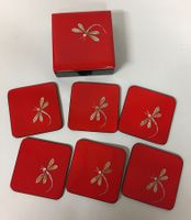 Set von 6 Untersetzern & Box mit Libellenmotiv