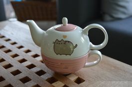 Pusheen Teekanne mit Teetasse Set Katzenmotiv
