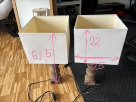 Grössere Nachttisch / Tischlampen mit gedrechseltem Ständer