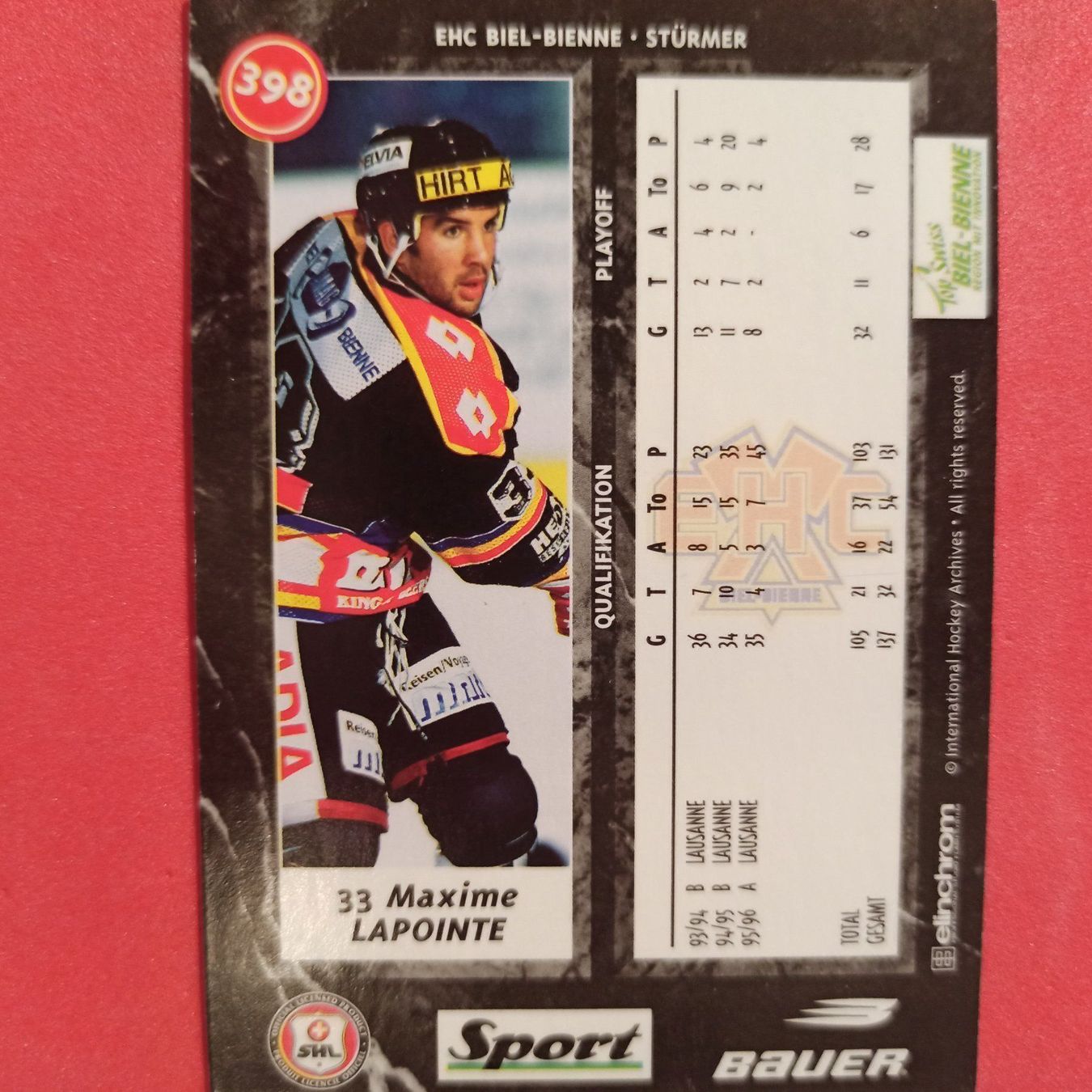 Sammelbilder & Trading cards: Maxime Lapointe- EHC BIEL - 1996/97 – Gebraucht aus Dübendorf von kb86_MOVIE 1