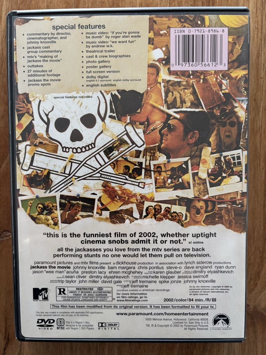 Tutti i DVDs: DVD Jackass - The Movie – Usato da Belp venduto da brb66 1