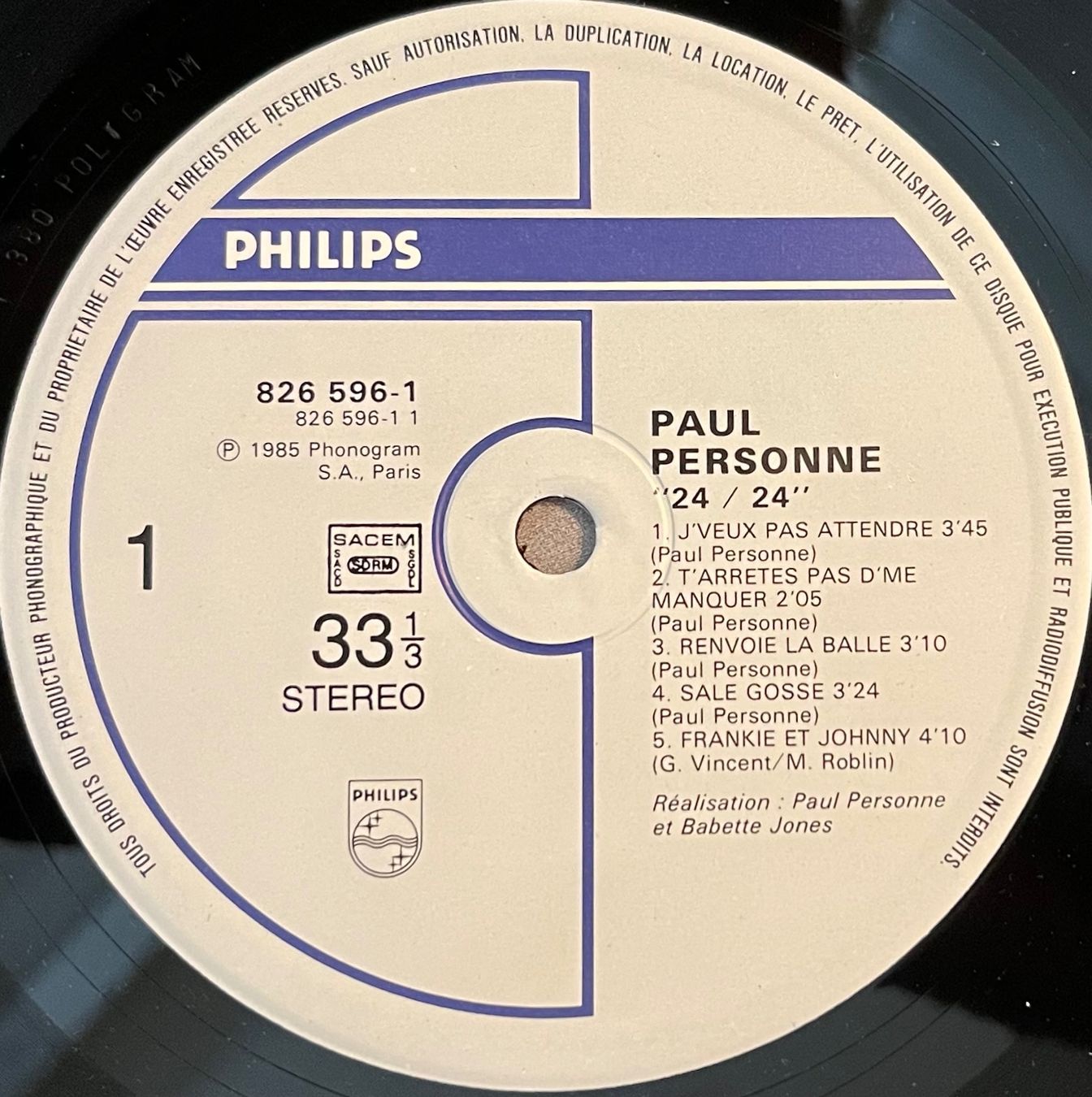 Schallplatten: PAUL PERSONNE - 24/24 - 33 Tours – Gebraucht aus Bussigny von vinyl-pas-cher 2