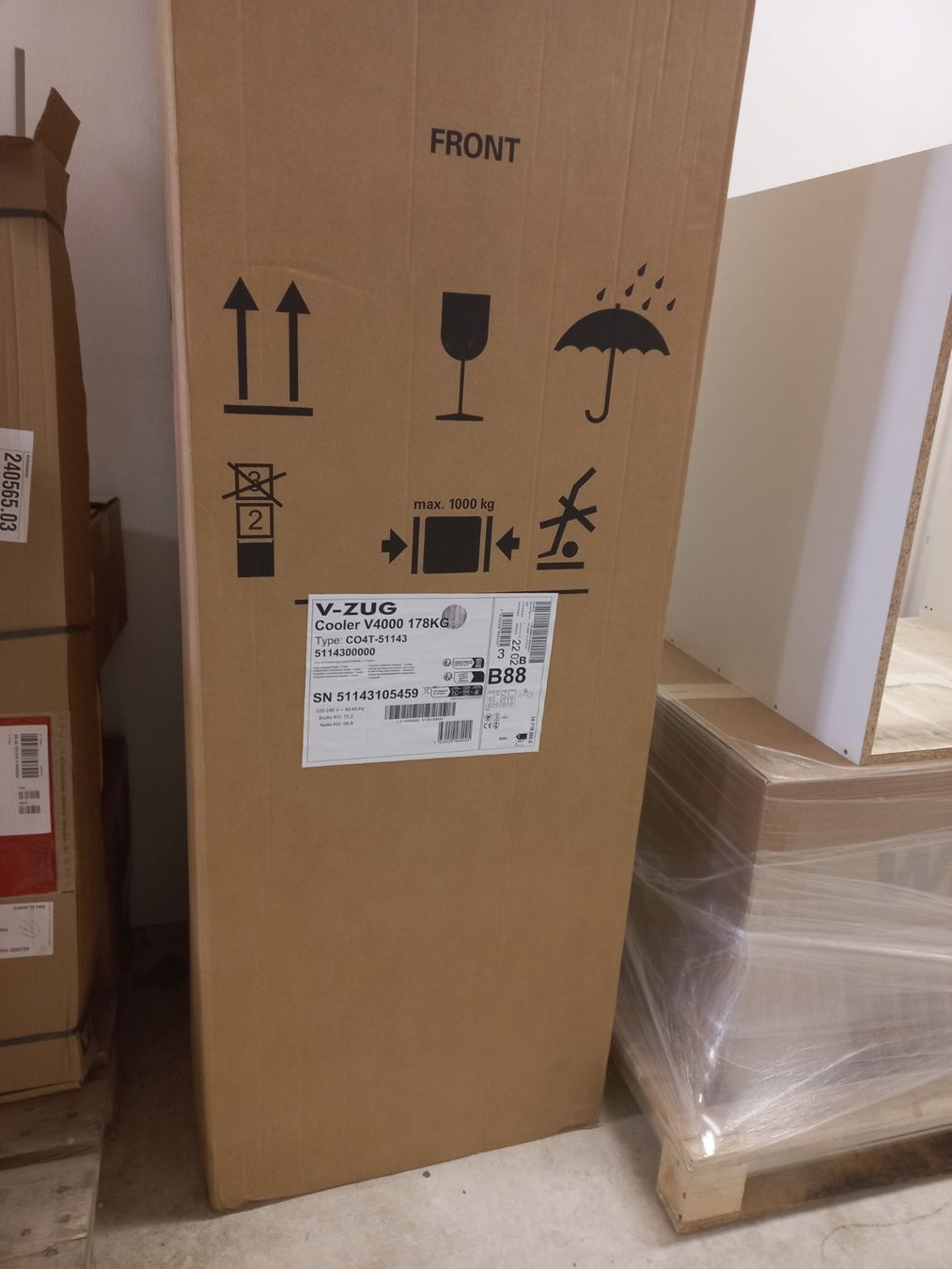 Frigoriferi: V-Zug Cooler V4000 178KG – Usato da Bremgarten AG venduto da Huesser_IA 1