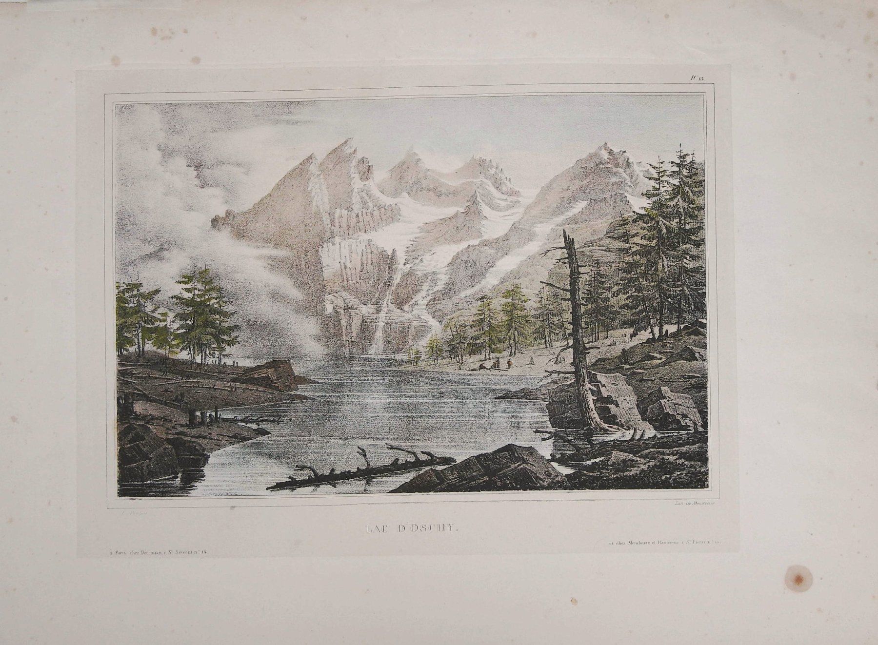 Incisioni: Oeschinensee Original-Litho von Pingret – Usato da Rafz venduto da Helvet32 1