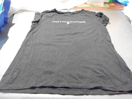 T-Shirt Grösse XS, Amisu, schwarz, Aufdruck