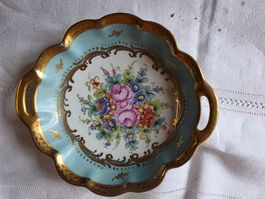Vintage Porzellan Schale signiert Gold Rand