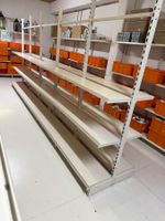 Ladenregal Metall weiss doppelseitig gebrauchter Zustand