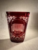 Magnifique Verre de Cure Antique Cristal Doublé Rouge (XIXe)