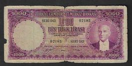 Türkei  1000  Lire  Gebraucht