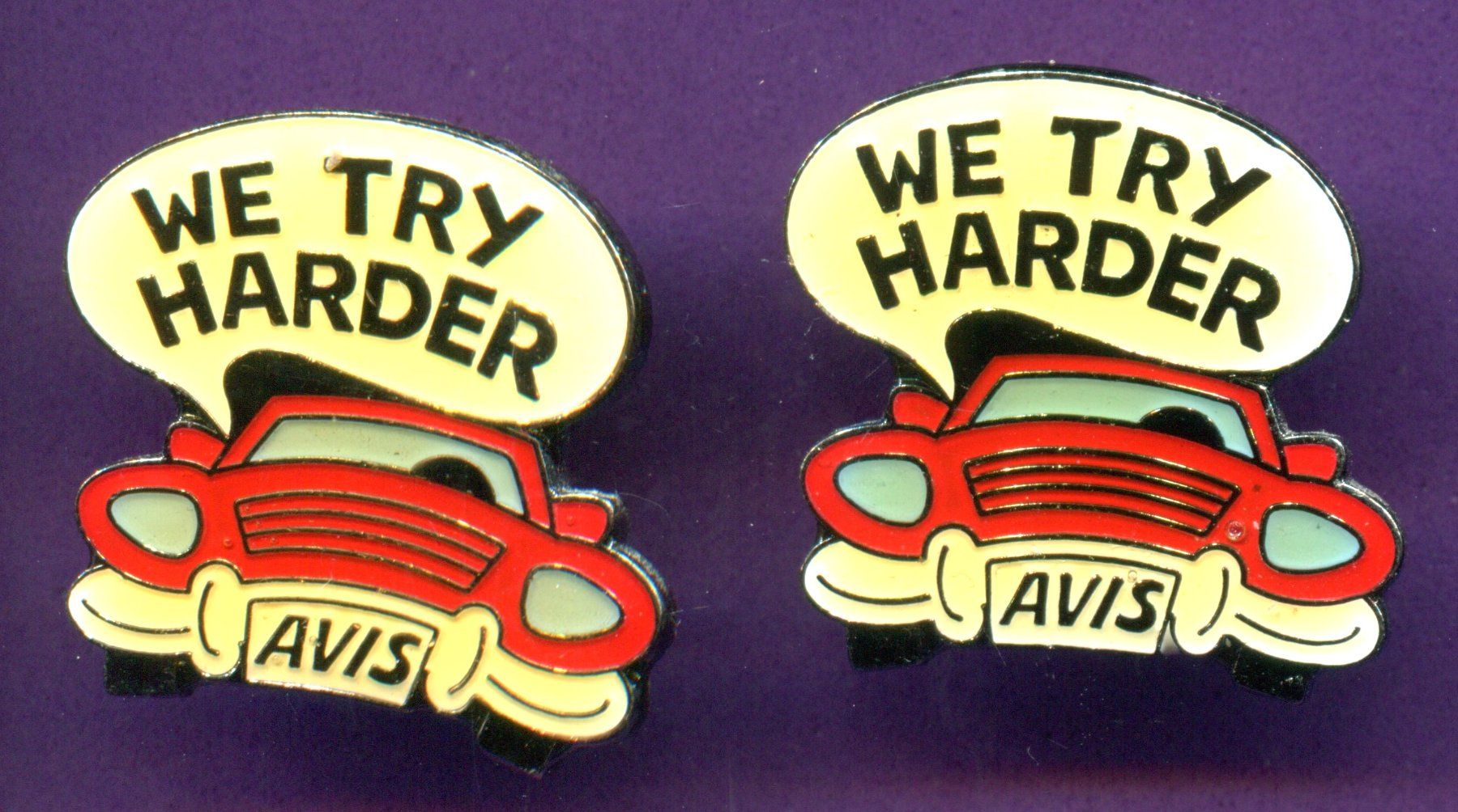 Plaquettes & Badges: 2 Pins  AVIS  WE TRY HARDER – D'occasion à Winterthur par Sammleroase