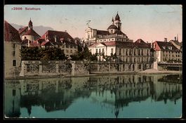 AK Solothurn, Uferpartie mit Kirche