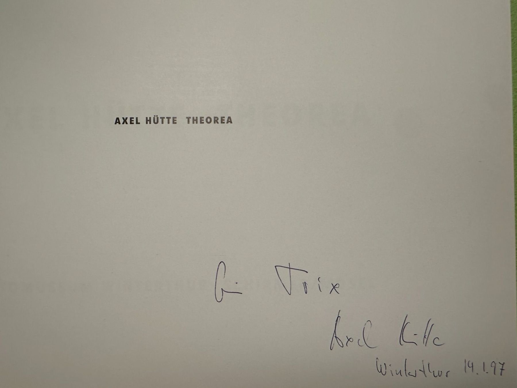 Bücher: Axel Hütte: Theorea. – Gebraucht aus Zürich von allp 1