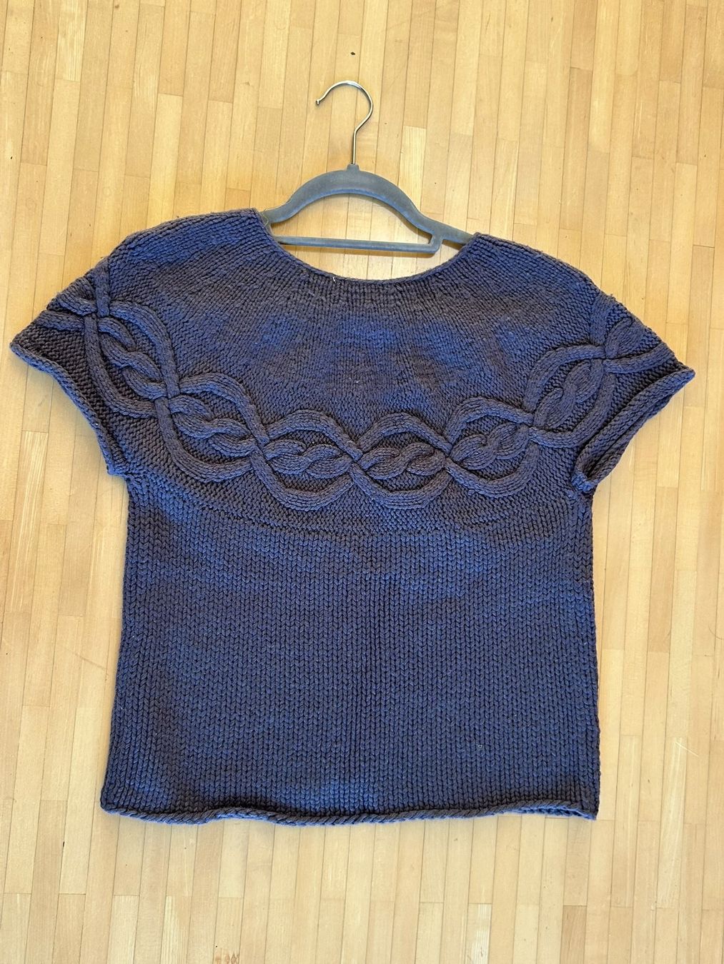 Maglioni & Felpe: Kurzarm-Pullover mit Zopfmuster Violett von Soft Grey Gr. S – Usato da Wädenswil venduto da coconut1289 1