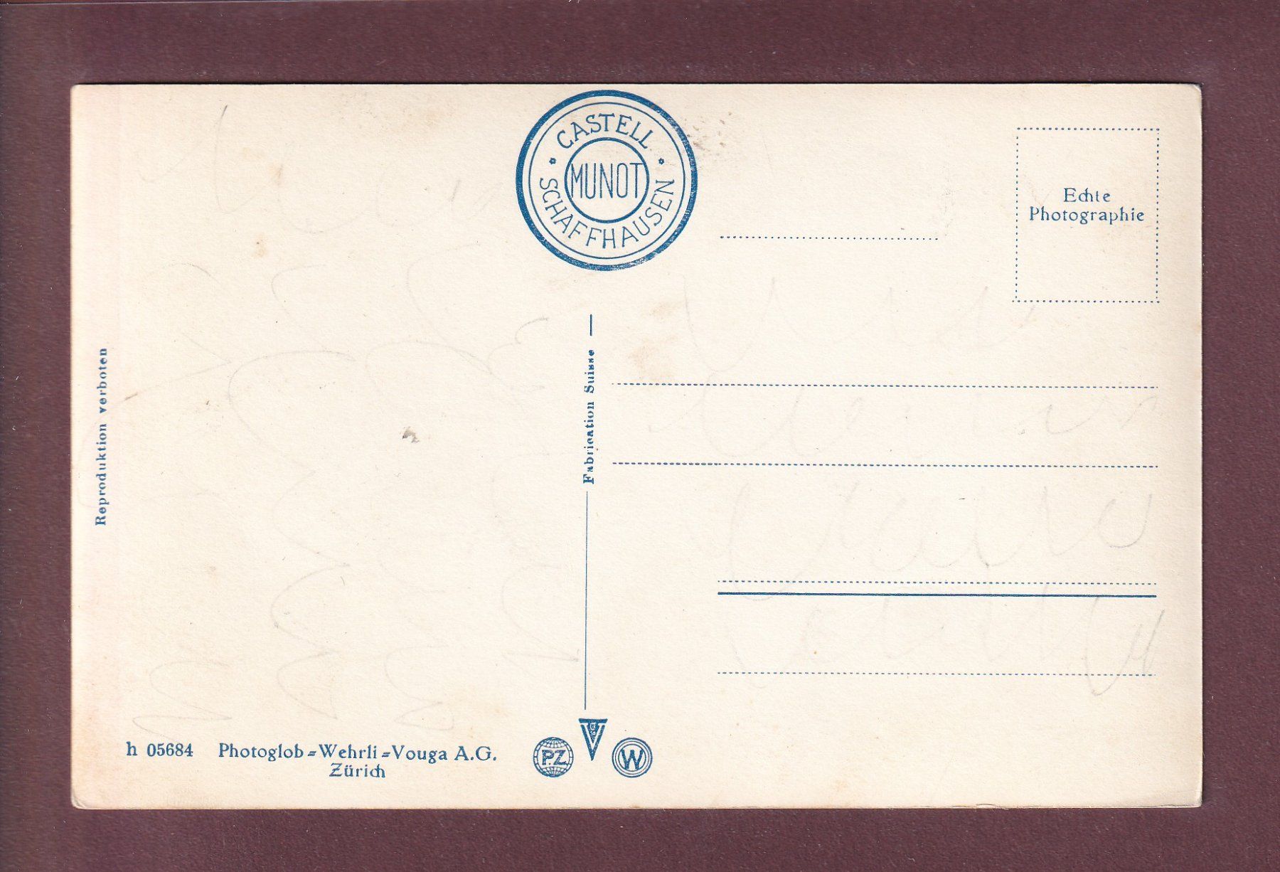 Cartoline postali: SCHAFFHAUSEN - Auf Munot – Usato da Pully venduto da nicecards 1