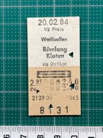 Wallisellen - Rümlang / Kloten via Oerlikon, Bahnbillett SBB