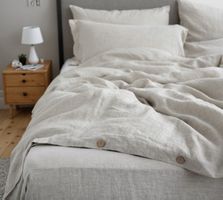 Bettwäsche 100% Leinen Stonewashed  2-tlg Set Melange