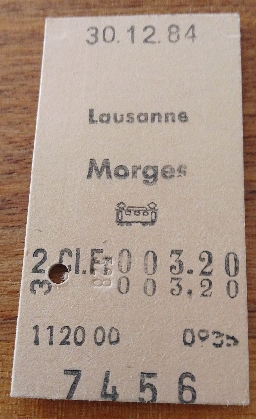 Biglietti: Billette Schweiz Lausanne Morges 2. Kl. 7456 – Usato da Wohlen AG venduto da salamanderspielwaren