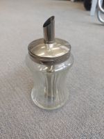 Zuckerstreuer, Glas, H 15 cm, abschraubbarer Kappe