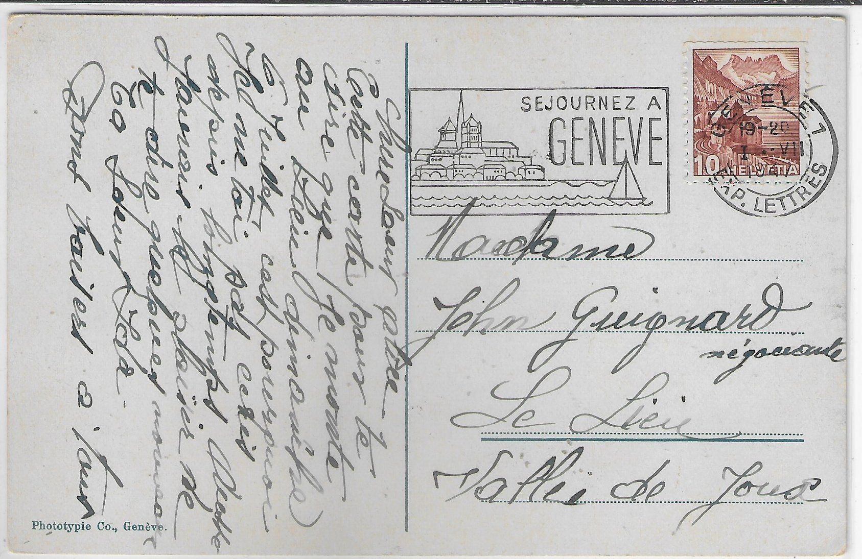 Ansichtskarten: Geneve - Notre-Dame et Gare de Cornavin - Tram - Litho – Gebraucht aus Ettingen von Kartenplanet 1