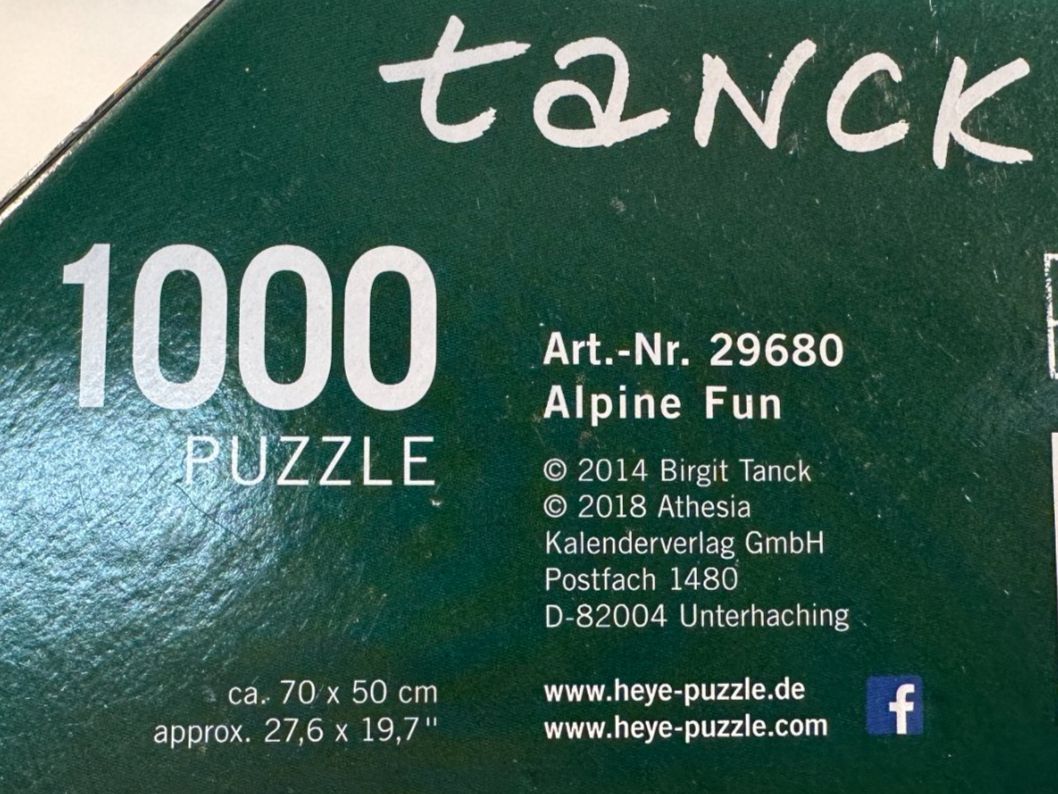 Heye Puzzle: Heye Puzzle  Alpine Fun. 1000Teile – Usato da Dürnten venduto da RaschaKatz 3